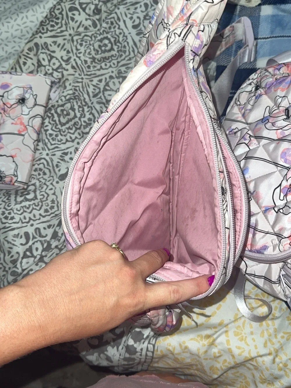 Floral Quilted Pink Crossbody Sling Bag - Women